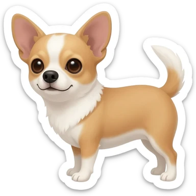 Chihuahua beige et blanc au ventre sticker