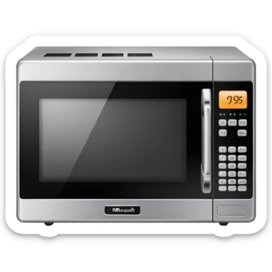 microwave emoji in style of apple sticker