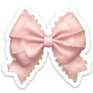 vintage rococo light pink bow with lace and frills sticker