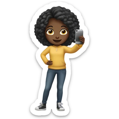 Girl taking a selfie full body sticker