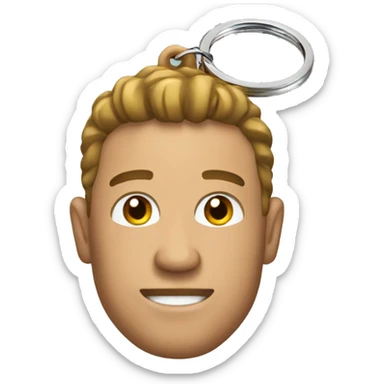 man as a keychain sticker