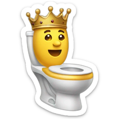 king sitting toilet sticker