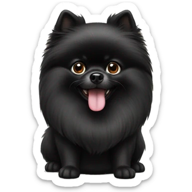 Black Pomeranian dog sticker