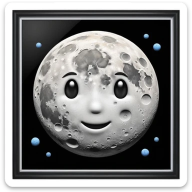 Create a emoji hidden S in moon surface  sticker