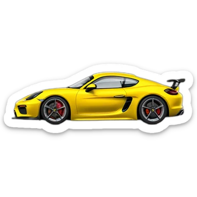 yellow porsche cayman gt4 sportscar sticker