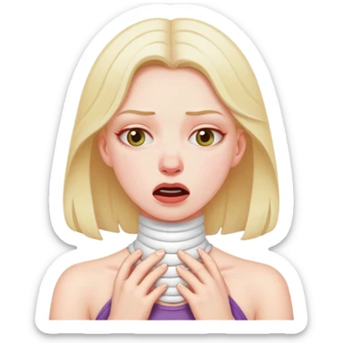 white girl choking self out sticker