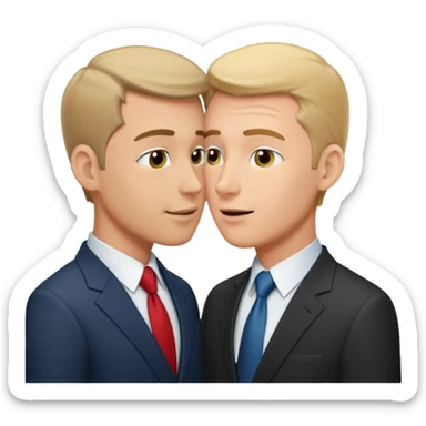 two business man telling secretsto eachother sticker