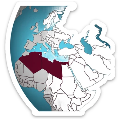 qatar in world map sticker