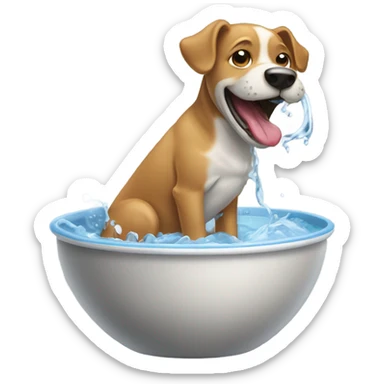 Dog drink water sticker