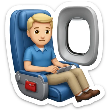 man passanger in plane seat sticker