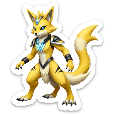Modern futuristic Lombax-Zeraora-Renamon-fusion (full body) sticker