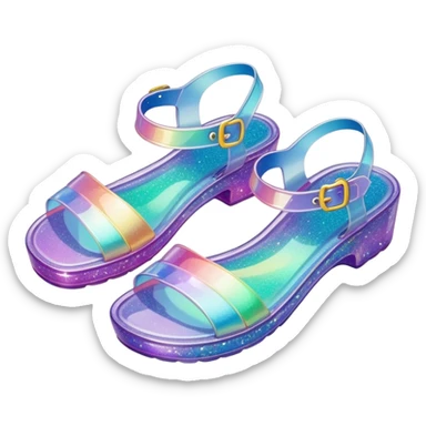 90’s glitter jelly sandals sticker