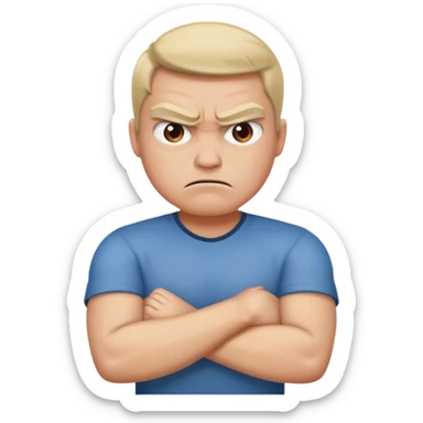 angry face with arms crossed sticker