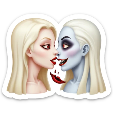Ghost kissing Mae vampire sticker