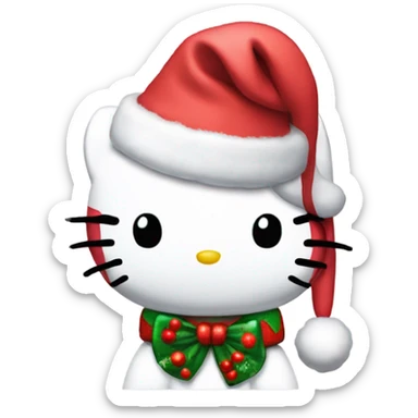 hello kitty con gorro de navidad  sticker