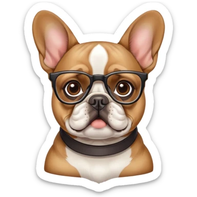 French bulldog wearing glasses  sticker