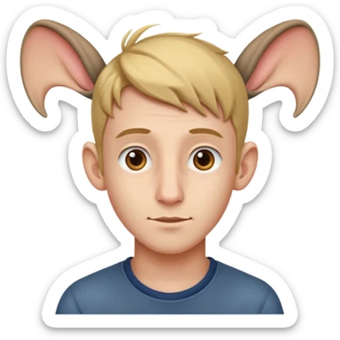 24 year old boy with long ears sticker