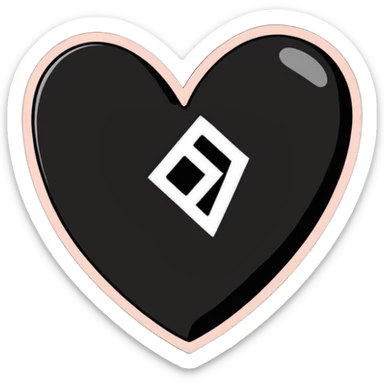 Wu-Tang Clan W symbol inside a heart sticker