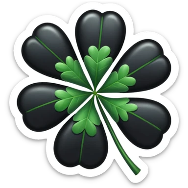 Black 5 leaf clover sticker