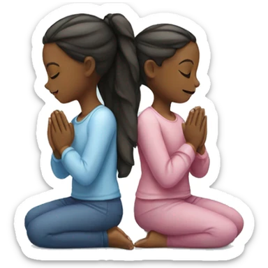 Two girls praying together sticker
