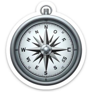 compass pointing in all directions, symbolizing autonomy sticker
