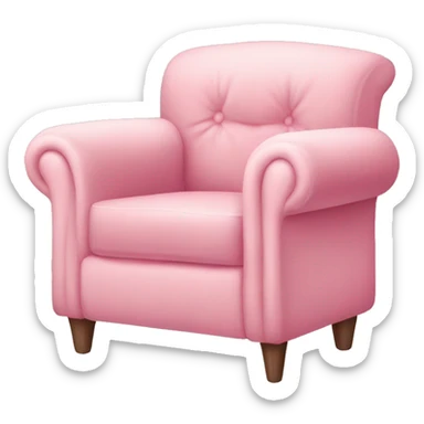 realistic pastel pink armchair with blanket sticker