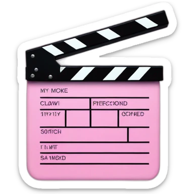 light pink clapperboard sticker