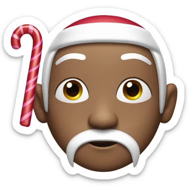 Santa withs fake lashes and a pink candy cane sticker