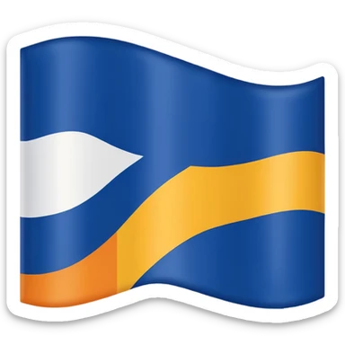 A flag whit darkblue, blue, white, yellow and orange and has 5 stripes white in the middle, blue in next to white left, yellow next to white right, orange next to yellow right, dark blue next to blue left💙🩵🤍💛🧡follow the sticker