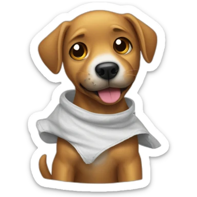 dog-tearing-up-a-tshirt sticker