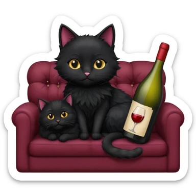 black cats On A Couch With Wine sticker