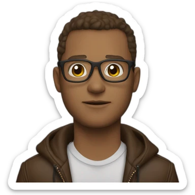 Andrew Tate con lentes y una chaqueta de cuero sticker