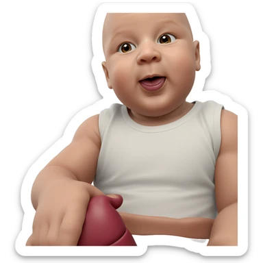 realistic male portrait with tongue sticker