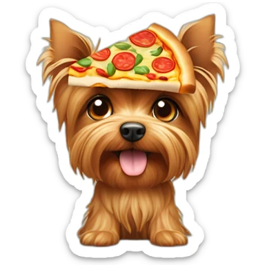 Yorkshire terrier amqui a des pizza dans les pattes sticker