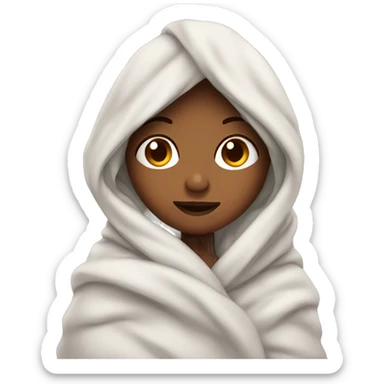 Cosy girl wrapped in blanket  sticker