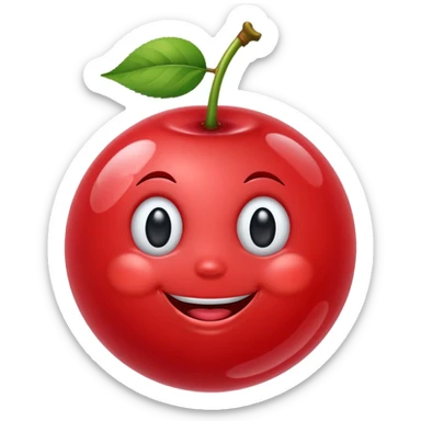 bubbles smiling cherry sticker