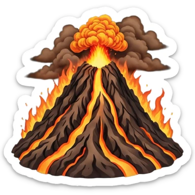 Volcanic eruption with brown lava sticker