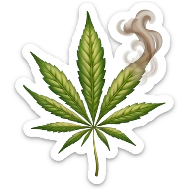 Blunt of weed with smoke coming off of it  sticker