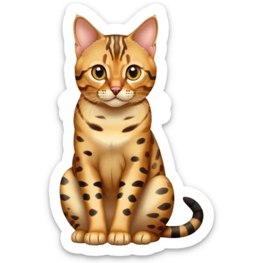 Bengal cat full body sitting sticker