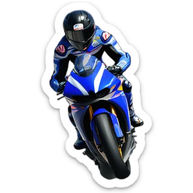 Racing driver on Yamaha tracer 9 in cornering position sticker