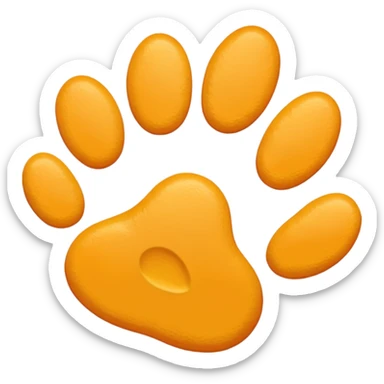 a very light pale yellow-orange pawprint sticker