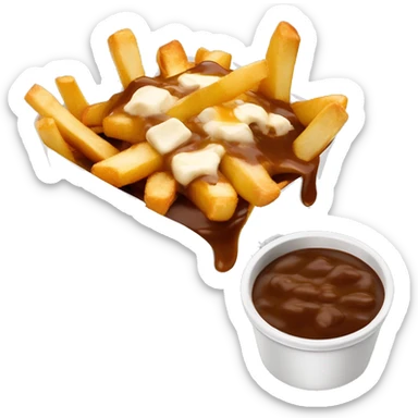 “Quebec poutine with crispy fries, melted white cheese curds, and rich brown gravy.” sticker