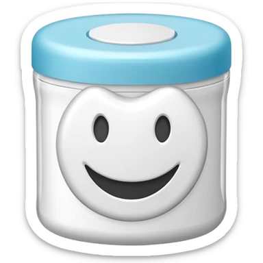 White Round plain pack of white dental floss with no smiley faces sticker