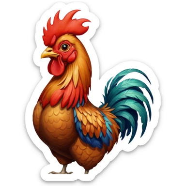High resolution of A rooster sticker