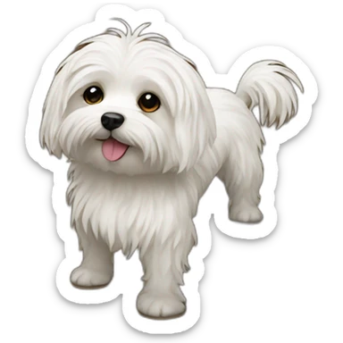 Maltese dog in mud sticker