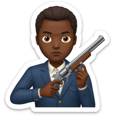 African American gangster terrorist with a gun sticker