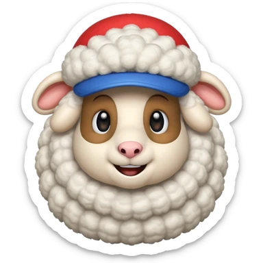 Sheep popping on the mario sticker