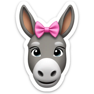 Donkey with a pink bow sticker