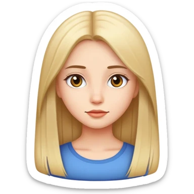 Una chica con cabello liso sticker