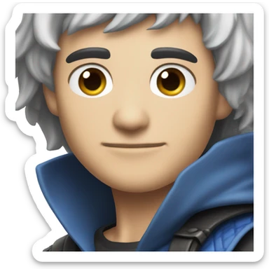 A man with short black hair and blue eyes behind an roleplaying game black gamemaster screen sticker